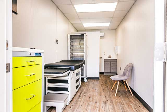 pod examination area